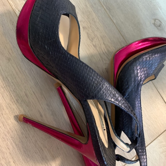 NICHOLAS KIRKWOOD navy python snake slingback heel - Picture 5 of 7